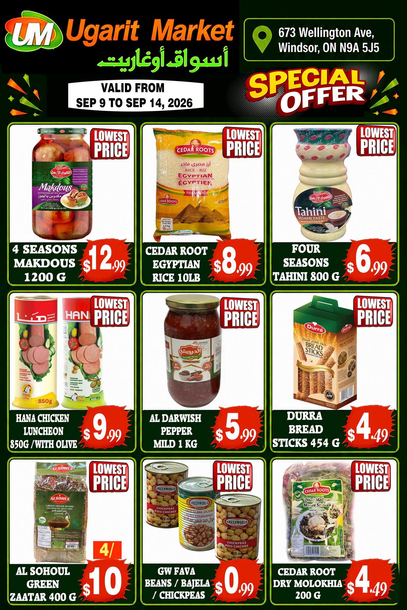 Ugarit Market Flyer September 8 to 14