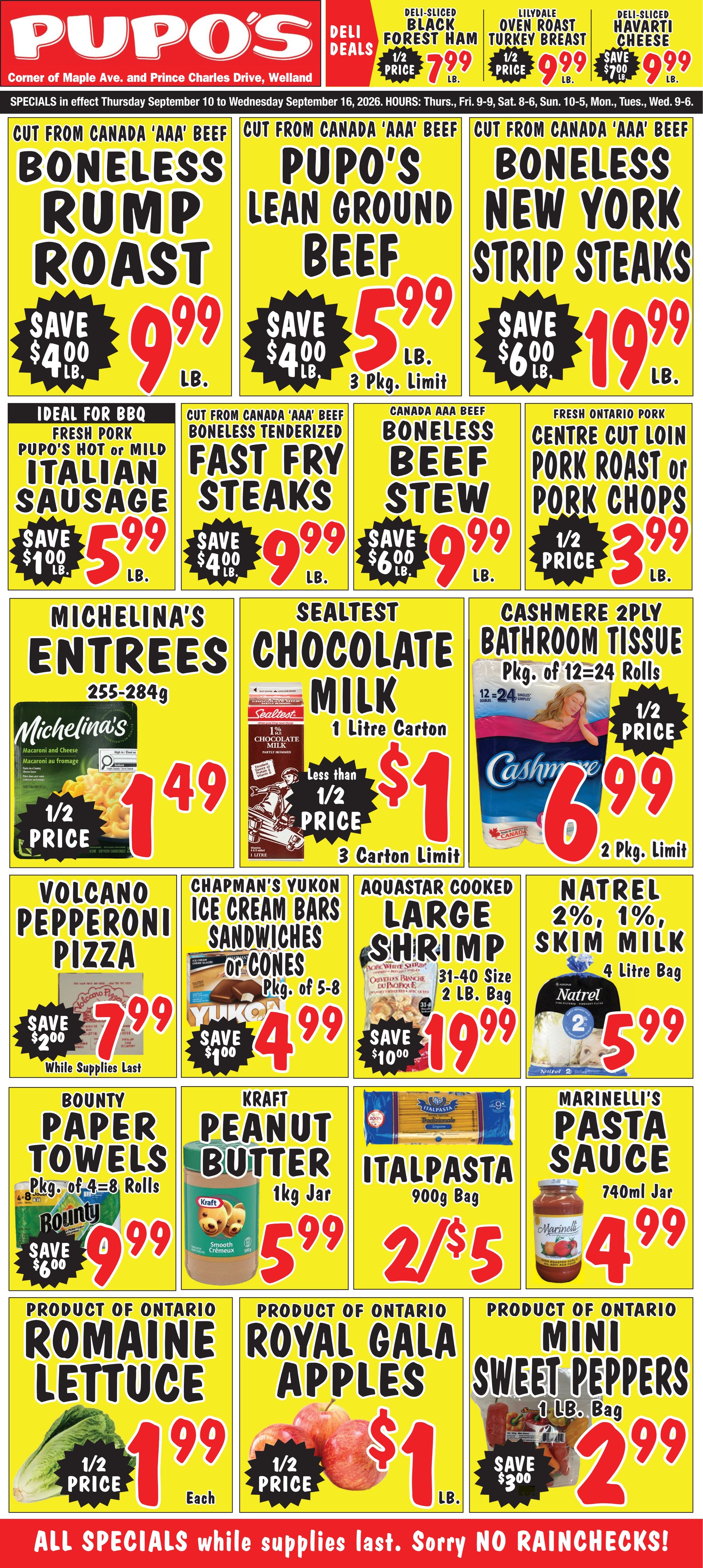 Pupo's Food Market Flyer September 10 to 16