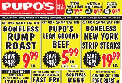 Pupo's Food Market Flyer September 10 to 16