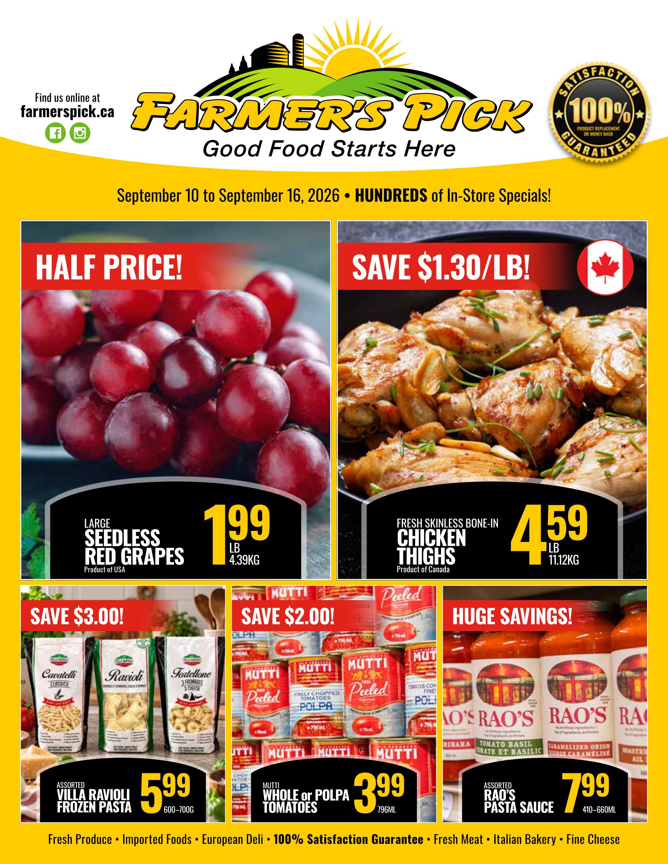 Farmer's Pick Flyer September 10 to 16