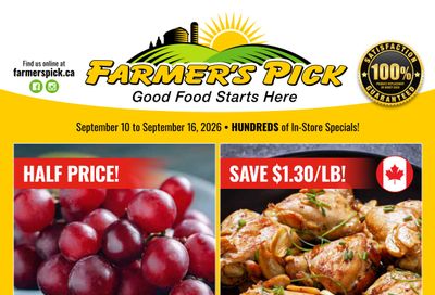 Farmer's Pick Flyer September 10 to 16