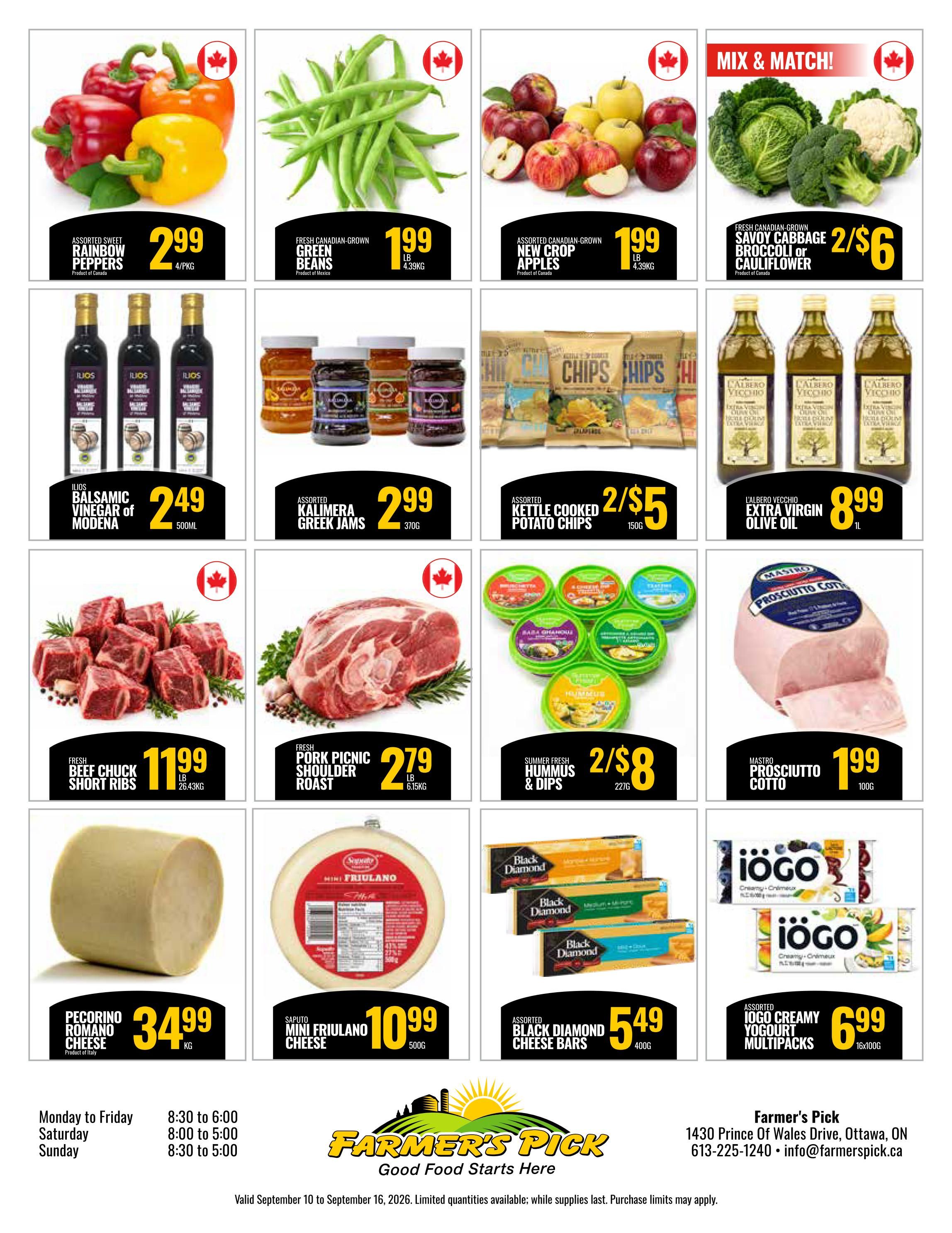 Farmer's Pick Flyer September 10 to 16