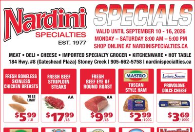 Nardini Specialties Flyer September 10 to 16