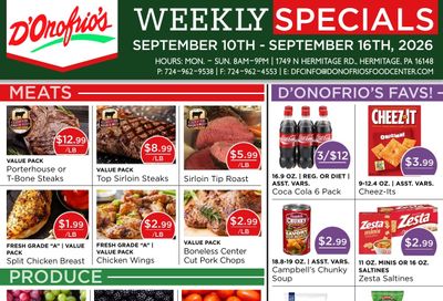 D'Onofrio's Food Center Weekly Ad September 10 - 16, 2026