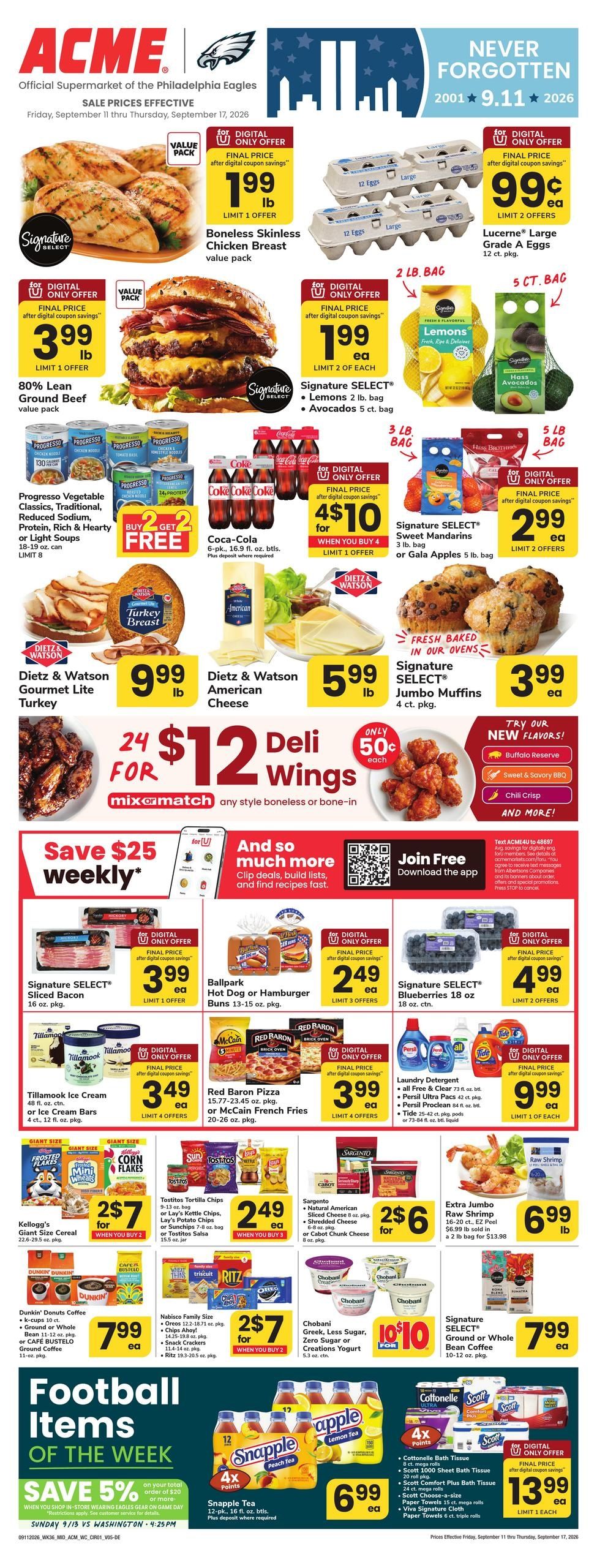 Acme Markets (Dover Area, DE) Weekly Ad September 11 - 17, 2026