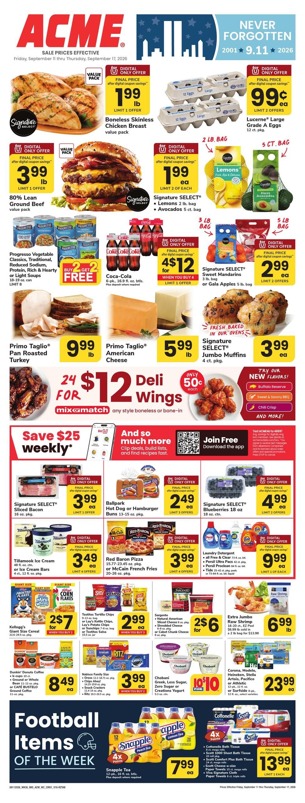 Acme Markets (Wyckoff Area, NJ) Weekly Ad September 11 - 17, 2026