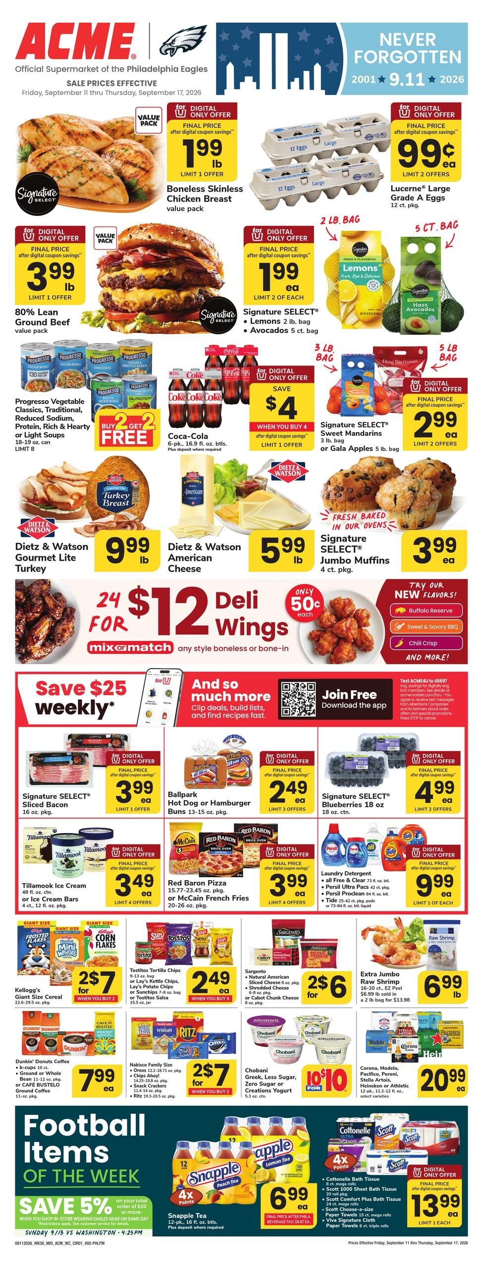 Acme Markets (Philadelphia Area, PA) Weekly Ad September 11 - 17, 2026