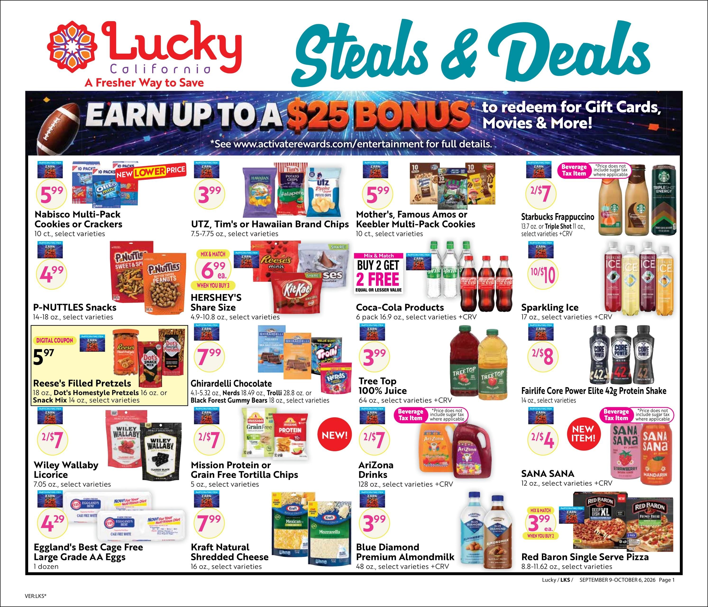 Lucky Supermarkets (Oakland-San Francisco Area, CA) Steals & Deals Weekly Ad September 9 - October 6, 2026