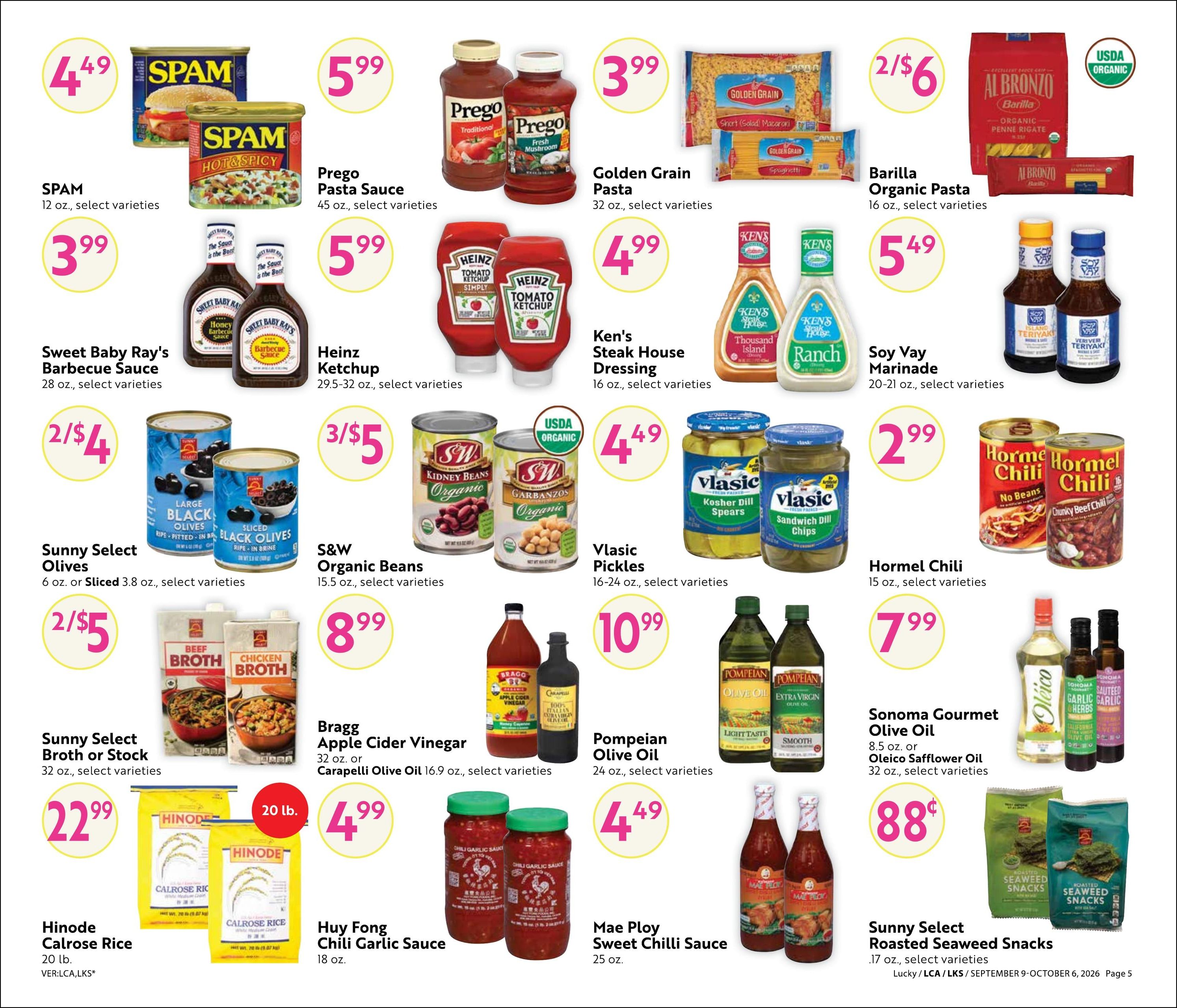 Lucky Supermarkets (Oakland-San Francisco Area, CA) Steals & Deals Weekly Ad September 9 - October 6, 2026