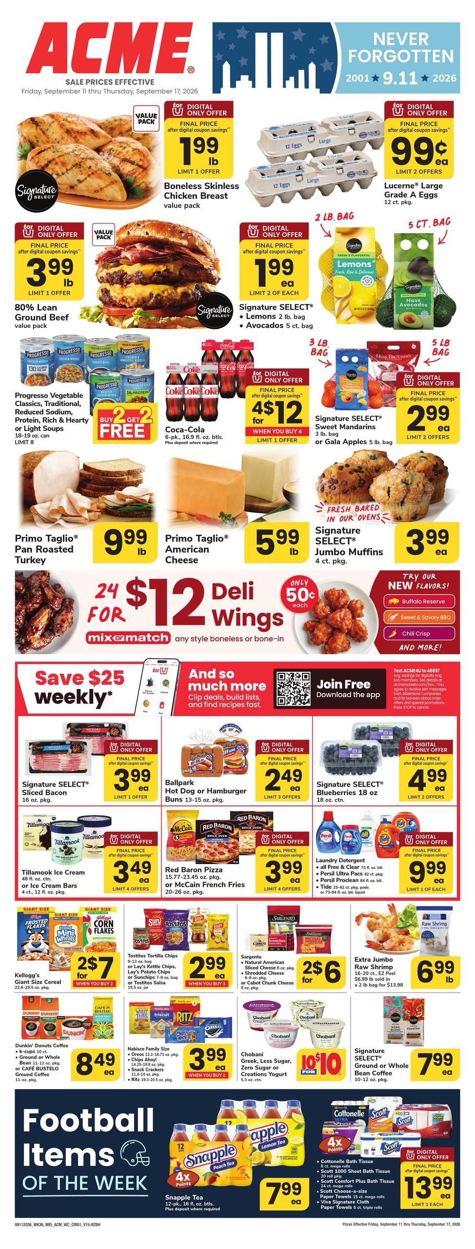 Acme Markets (Edison Area, NJ) Weekly Ad September 11 - 17, 2026
