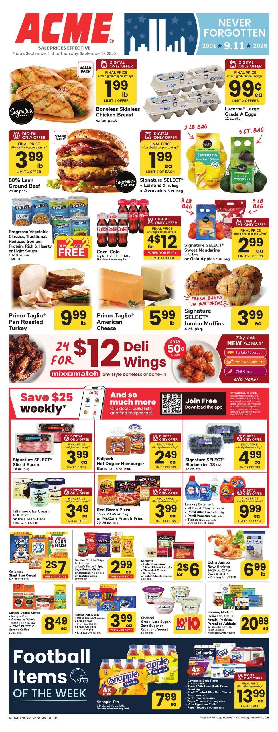 Acme Markets (Yonkers Area, NY) Weekly Ad September 11 - 17, 2026