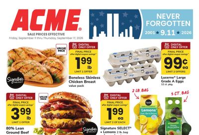 Acme Markets (Yonkers Area, NY) Weekly Ad September 11 - 17, 2026