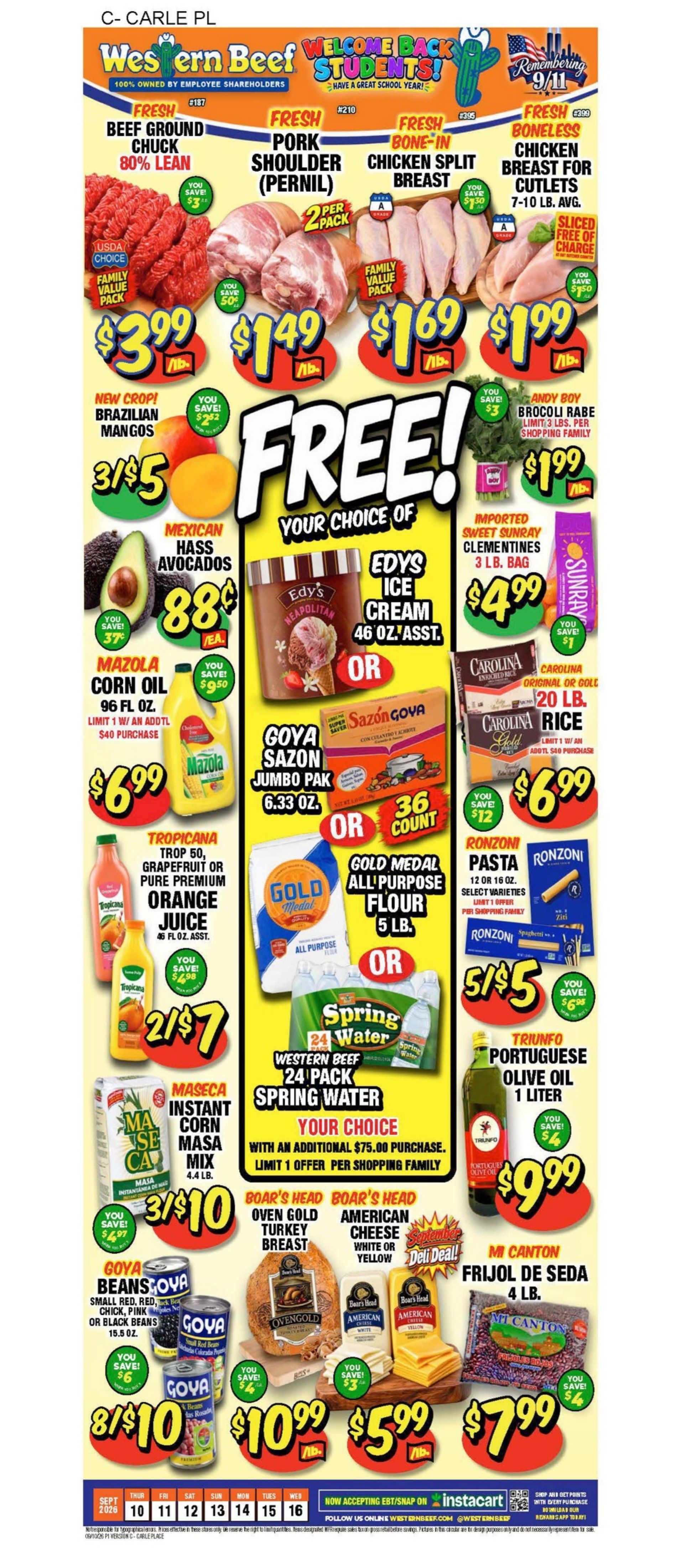 Western Beef (Road Carle Place, NY) Weekly Ad September 10 - 16, 2026