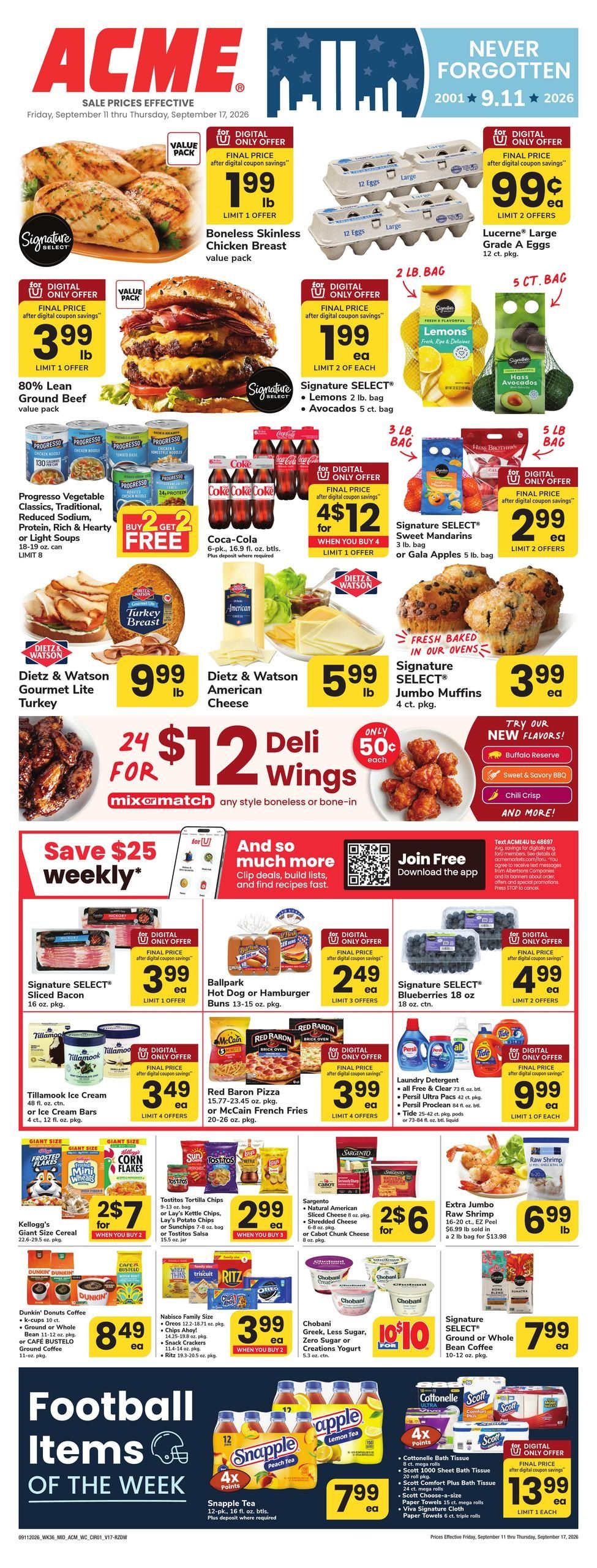 Acme Markets (Hawley Area, PA) Weekly Ad September 11 - 17, 2026