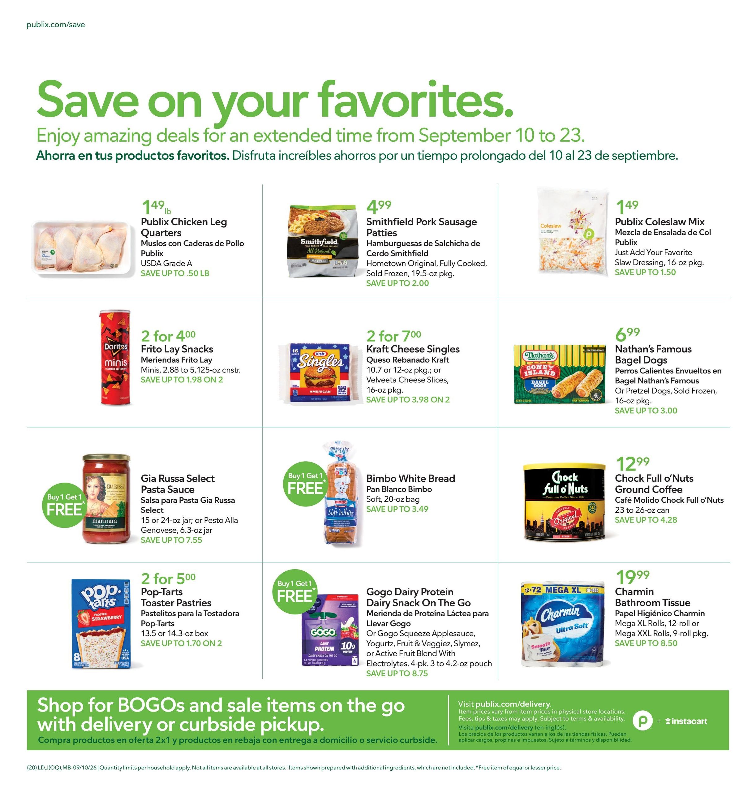 Publix (Jacksonville-Saint Augustine Area, FL) Anuncio Semanal Español Weekly Ad September 10 - 16, 2026