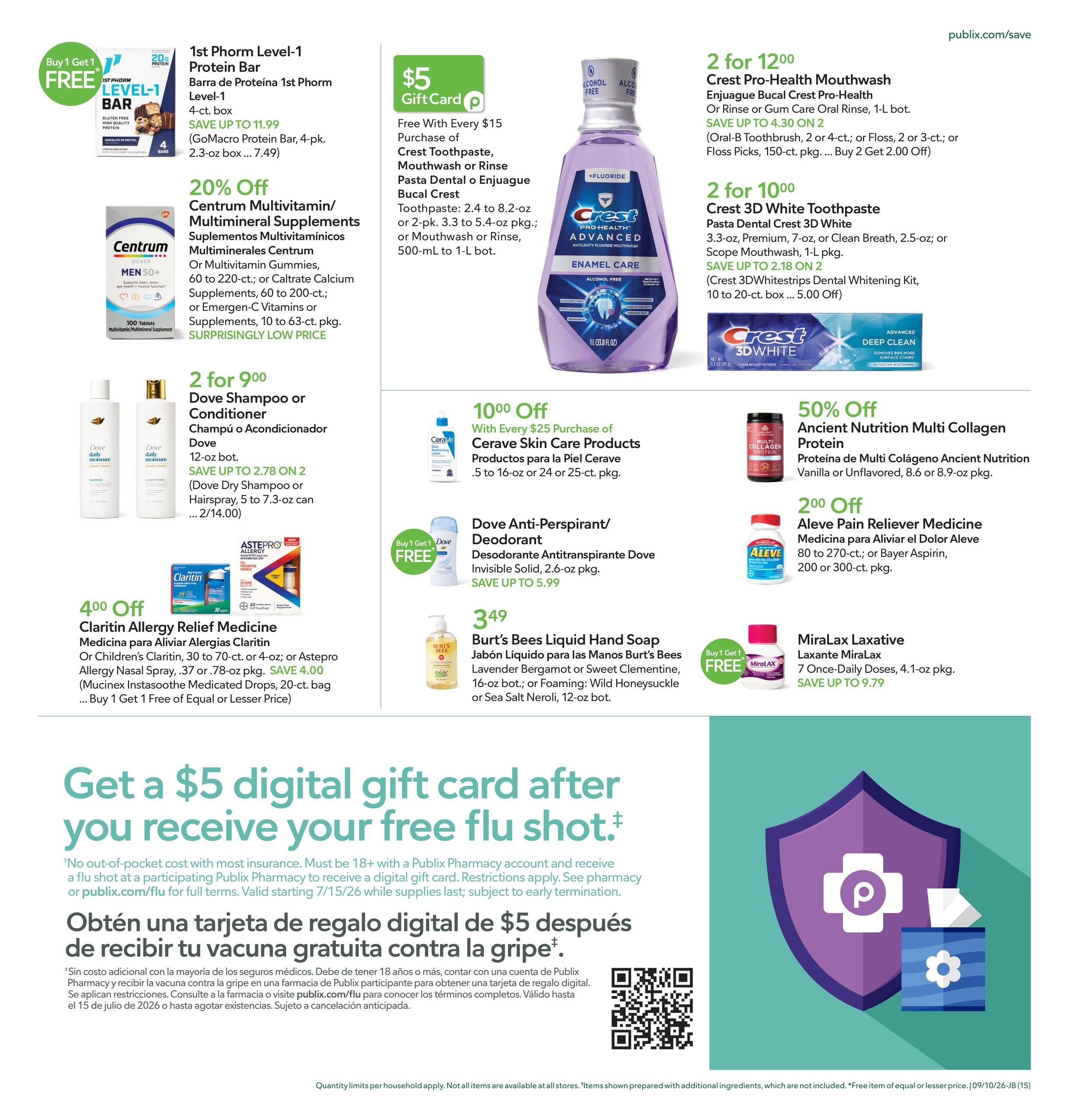 Publix (Savannah Area, GA) Anuncio Semanal Español Weekly Ad September 9 - 15, 2026