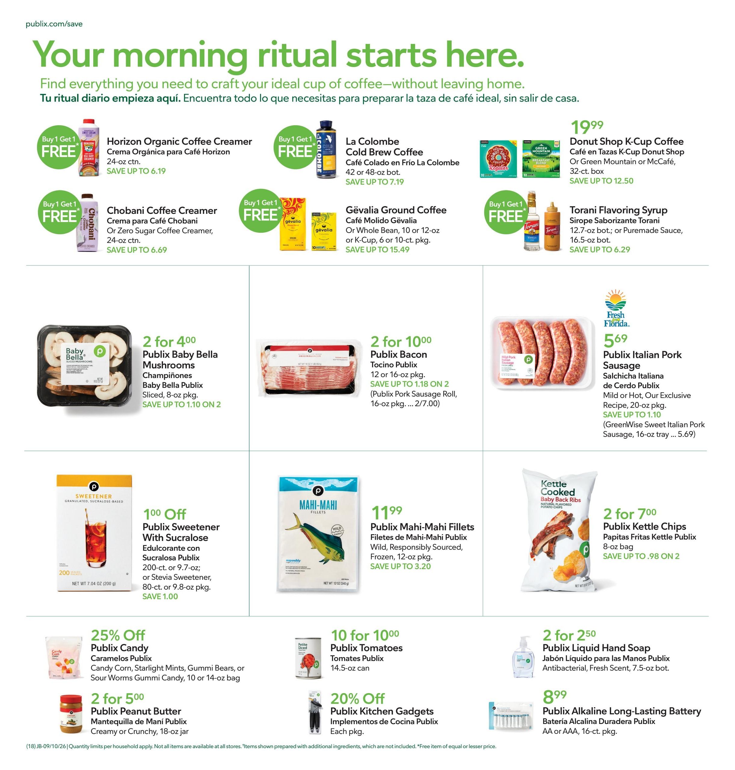 Publix (Savannah Area, GA) Anuncio Semanal Español Weekly Ad September 9 - 15, 2026