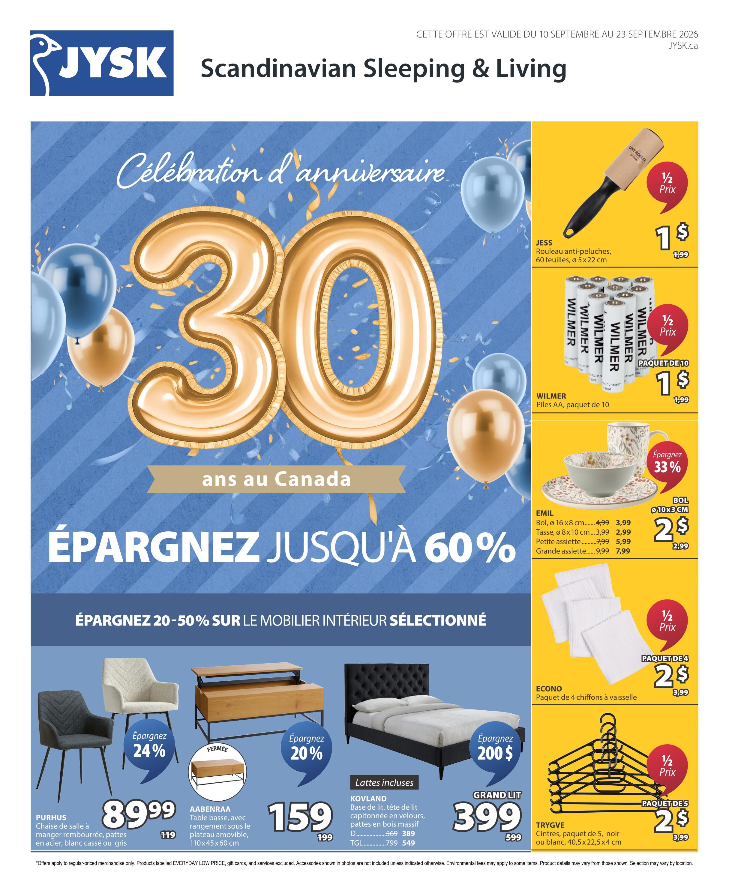 JYSK (QC) Flyer September 10 to 23