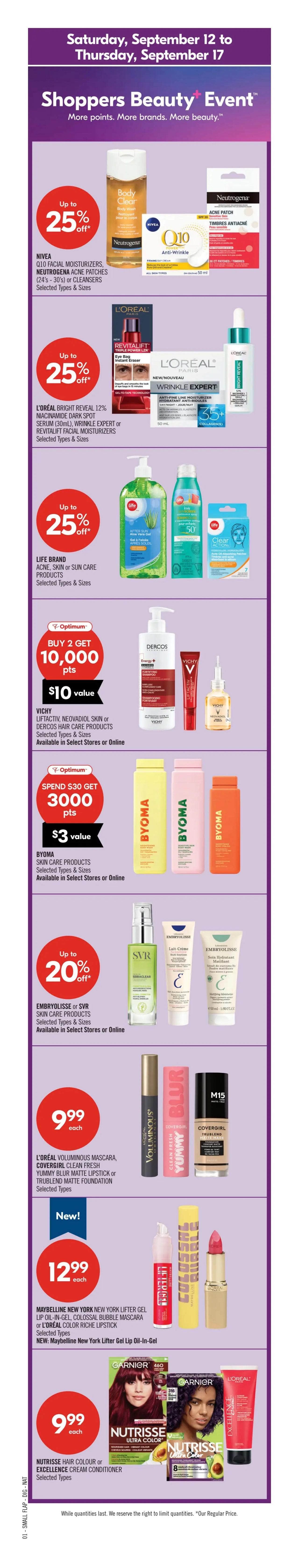 Shoppers Drug Mart (ON) Flyer September 12 to 17