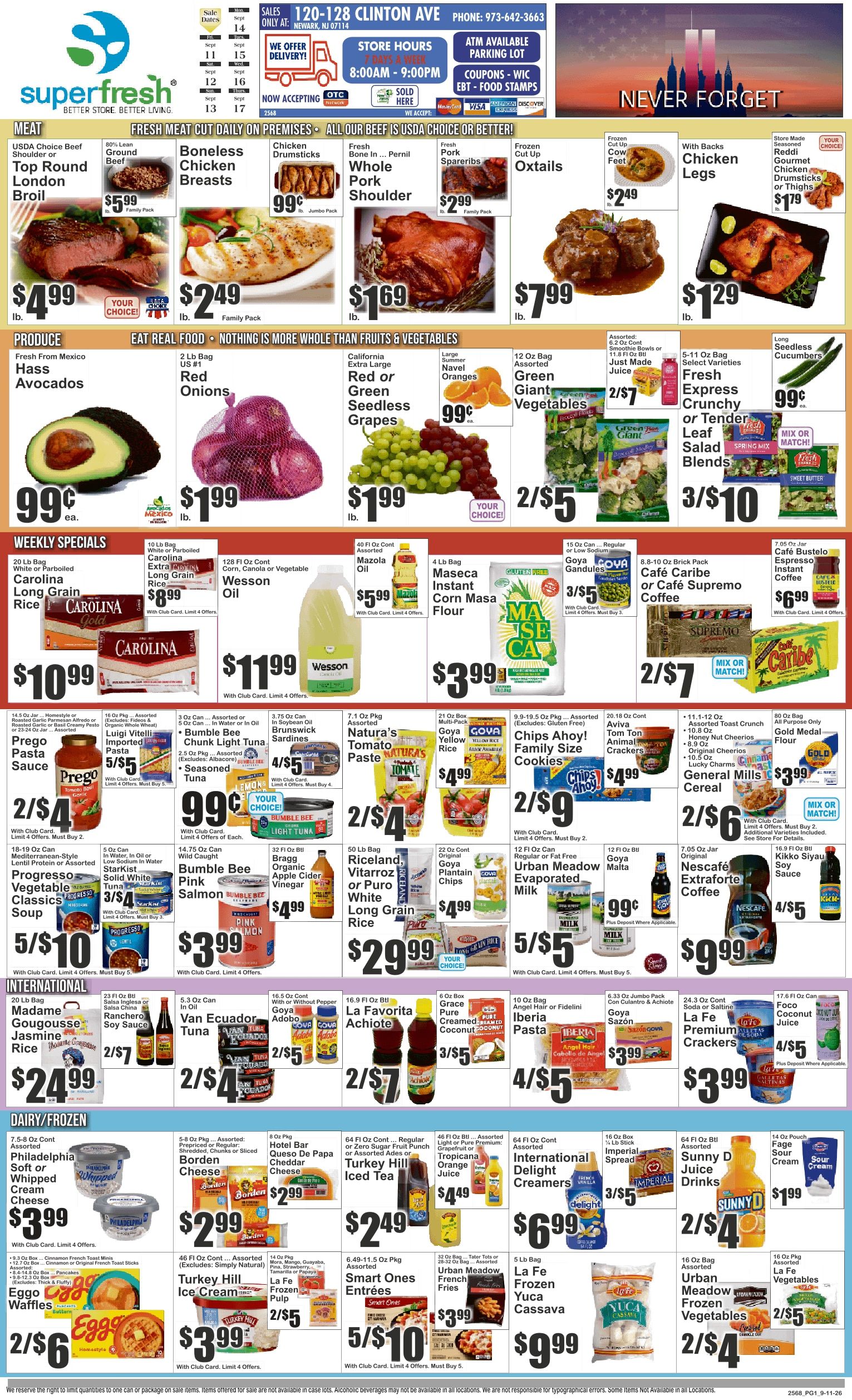 SuperFresh Supermarkets (Newark, NJ) SuperFresh 09/11 - 09/17 Preview Weekly Ad September 11 - 17, 2026