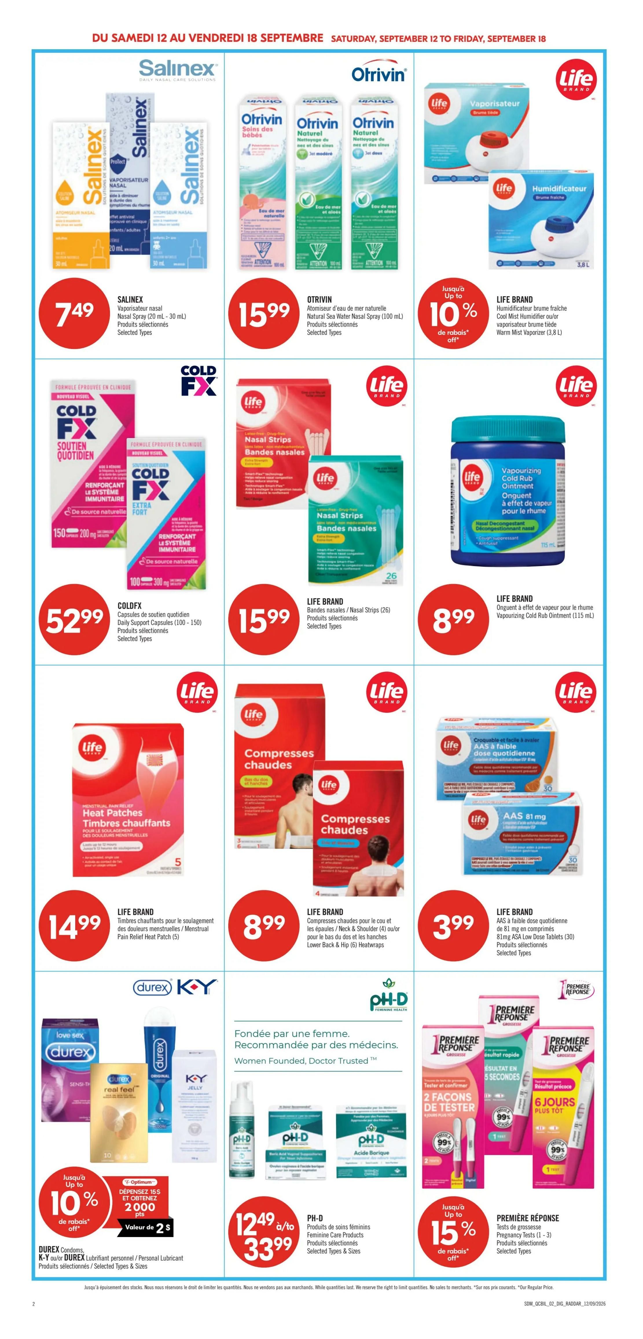 Pharmaprix Flyer September 12 to 17