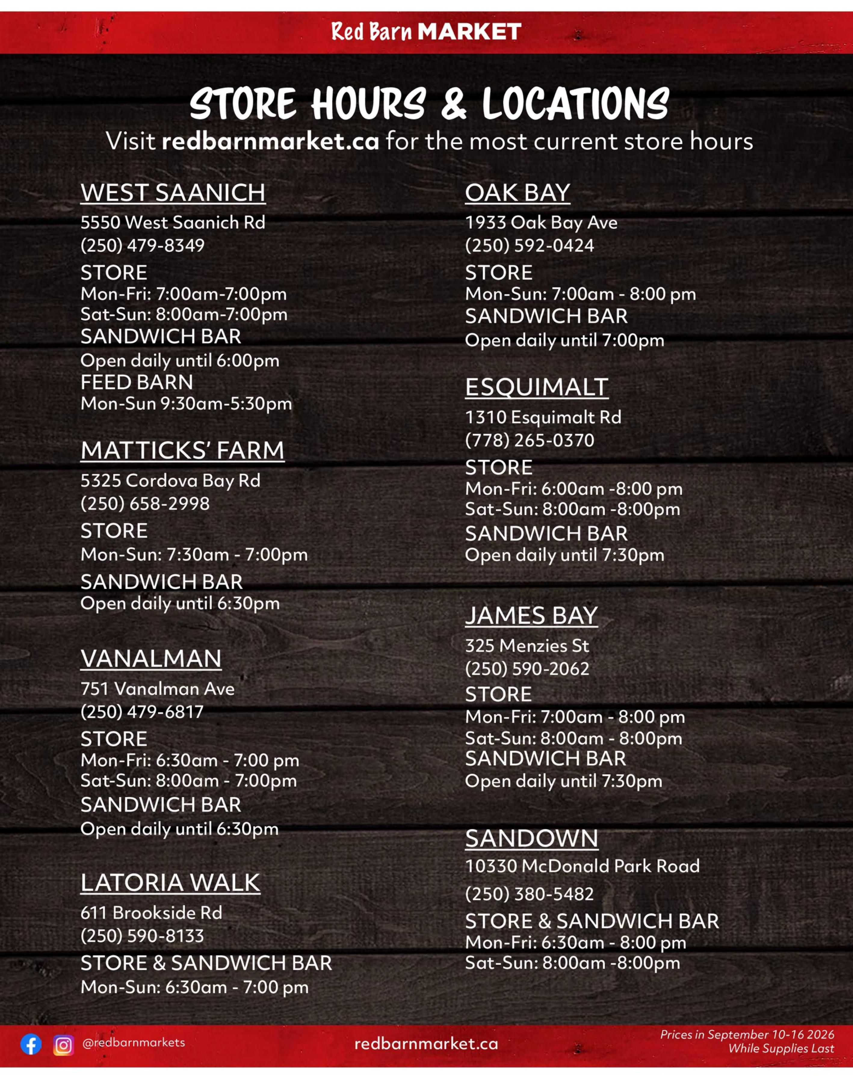 Red Barn Market Flyer September 10 to 16