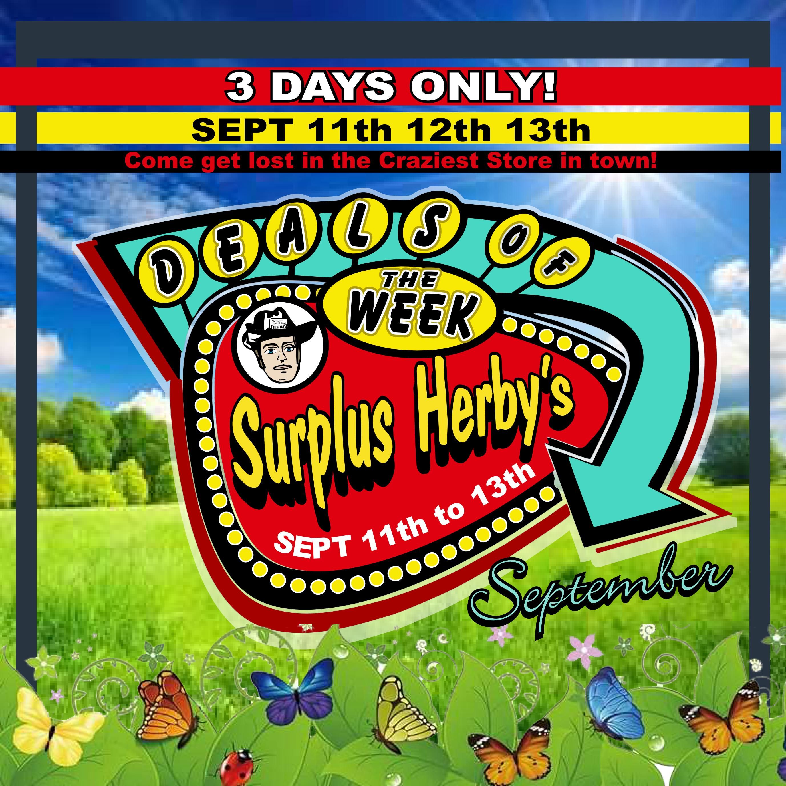 Surplus Herby’s Flyer September 11 to 13