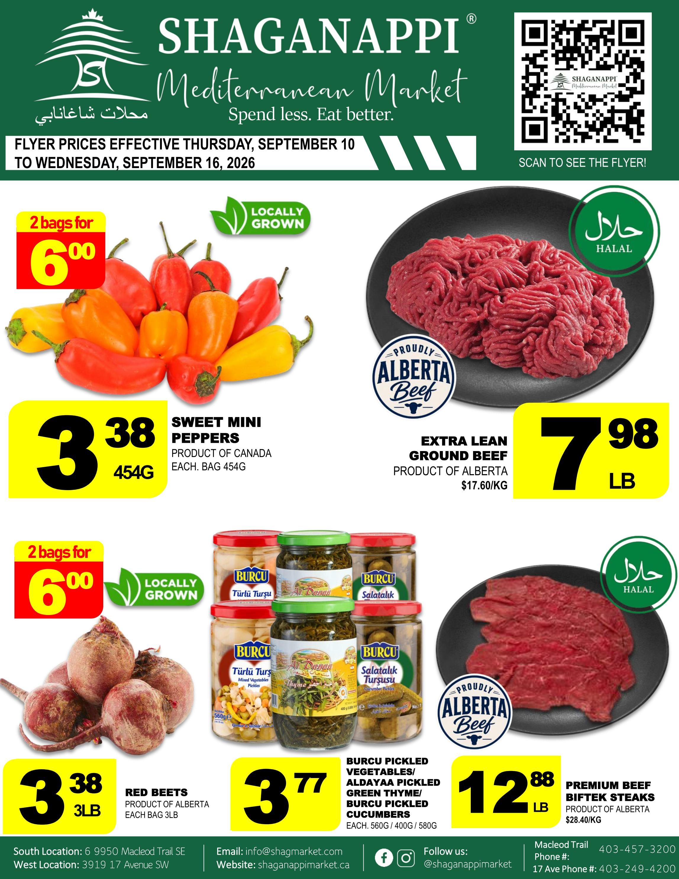 Shaganappi Mediterranean Market Flyer September 10 to 16