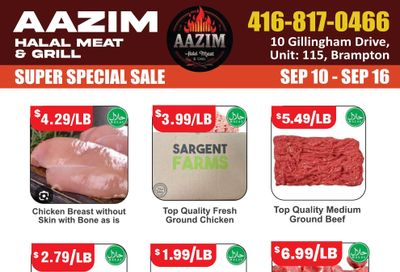 Aazim Halal Meat & Grill Flyer September 10 to 16
