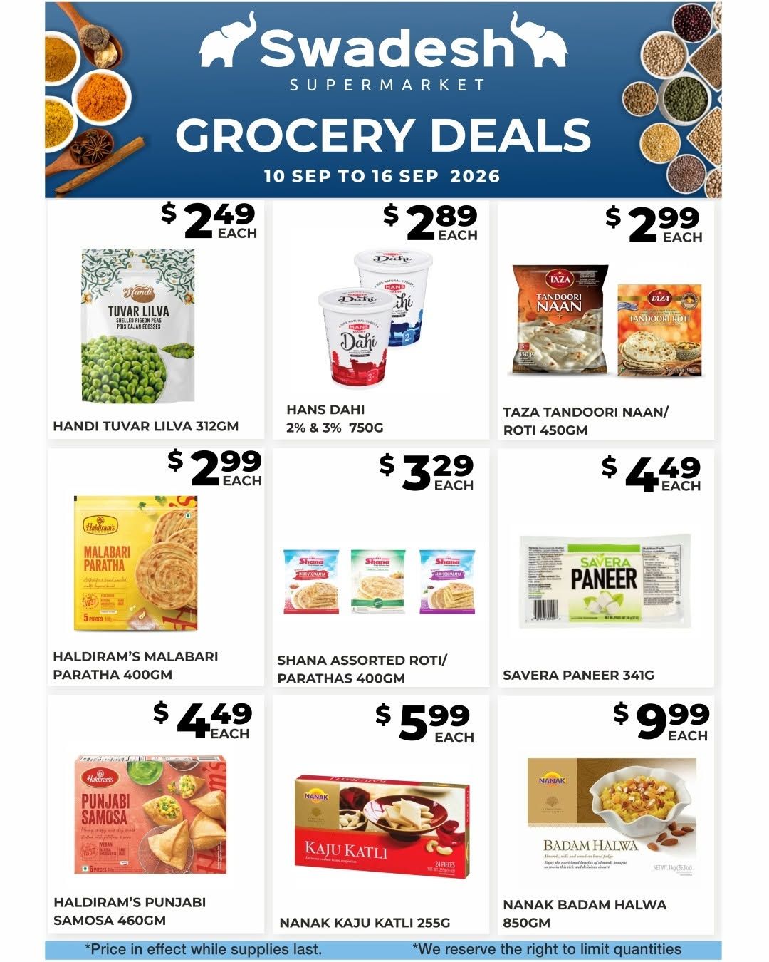 Swadesh Supermarket Flyer September 10 to 16