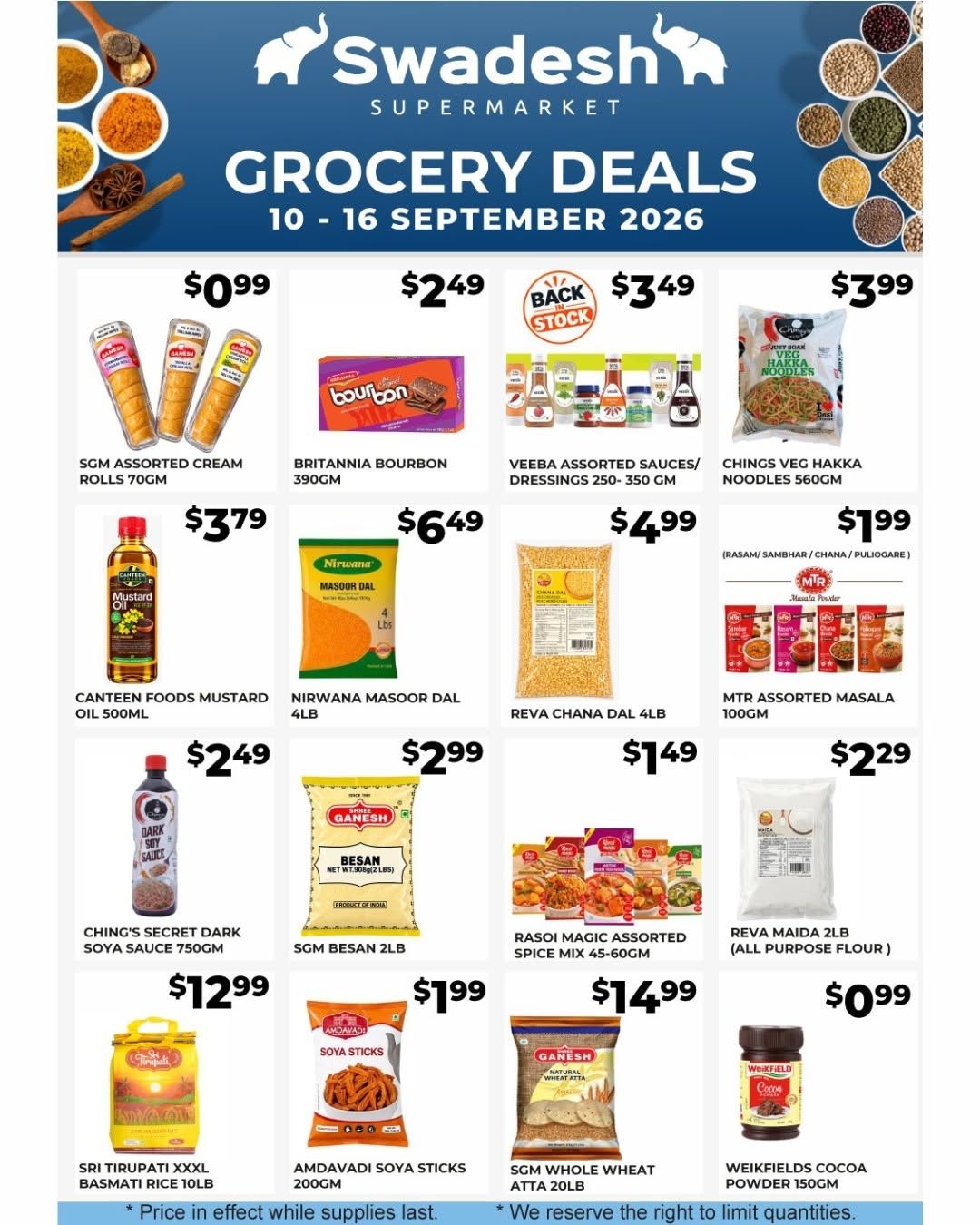 Swadesh Supermarket Flyer September 10 to 16