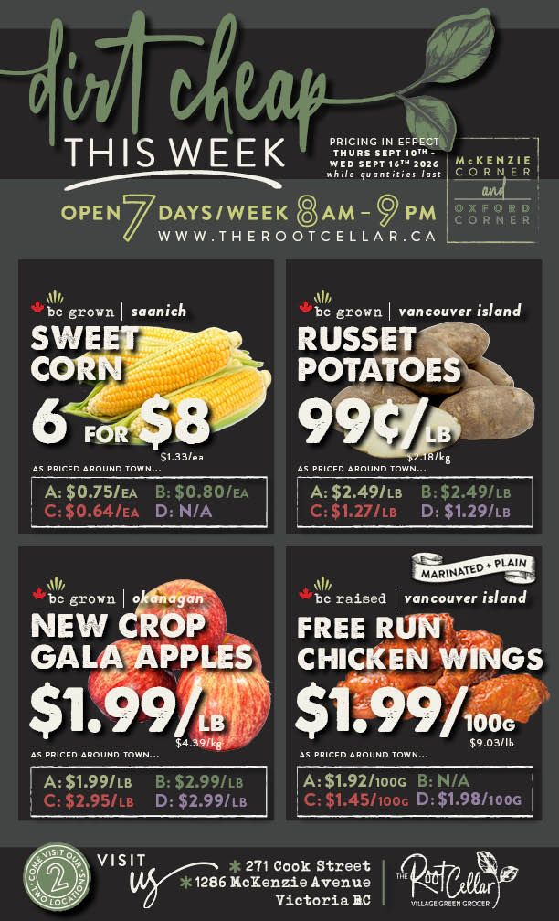 The Root Cellar Flyer September 10 to 16