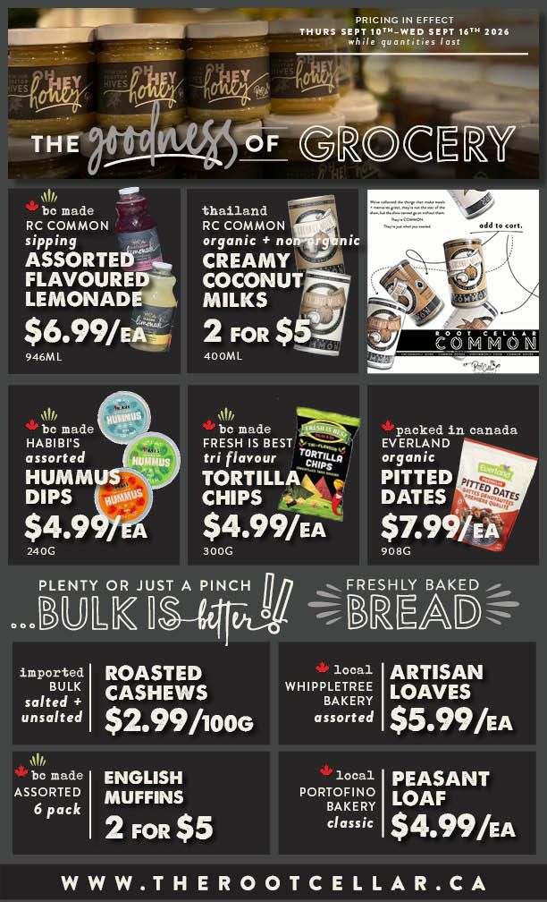 The Root Cellar Flyer September 10 to 16