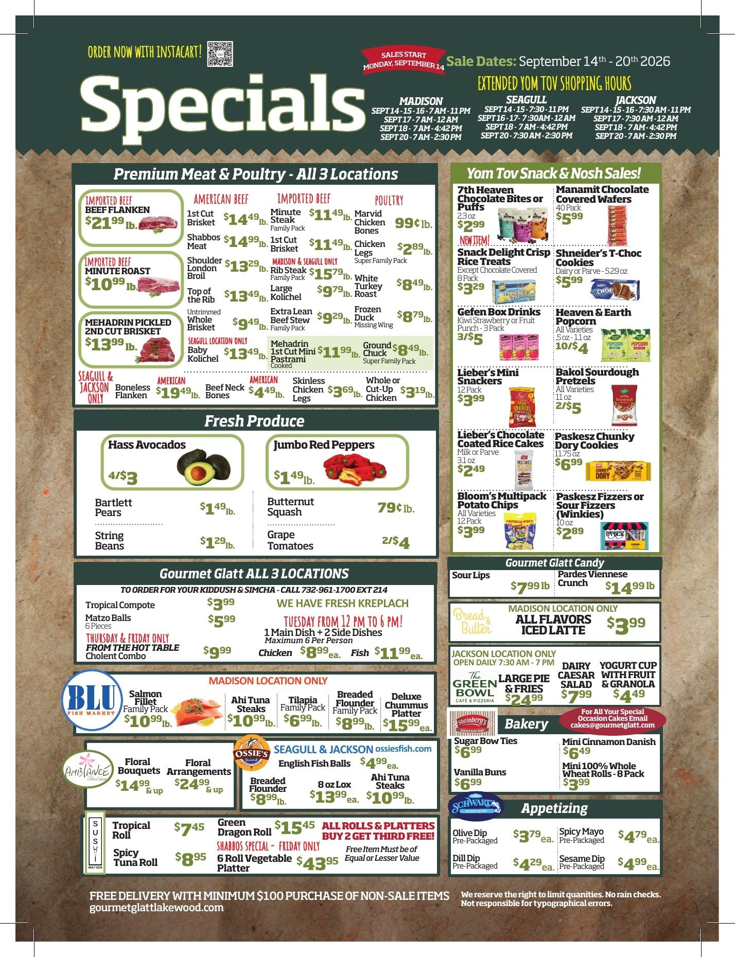 Gourmet Glatt (New Jersey) Weekly Ad September 14 - 20, 2026