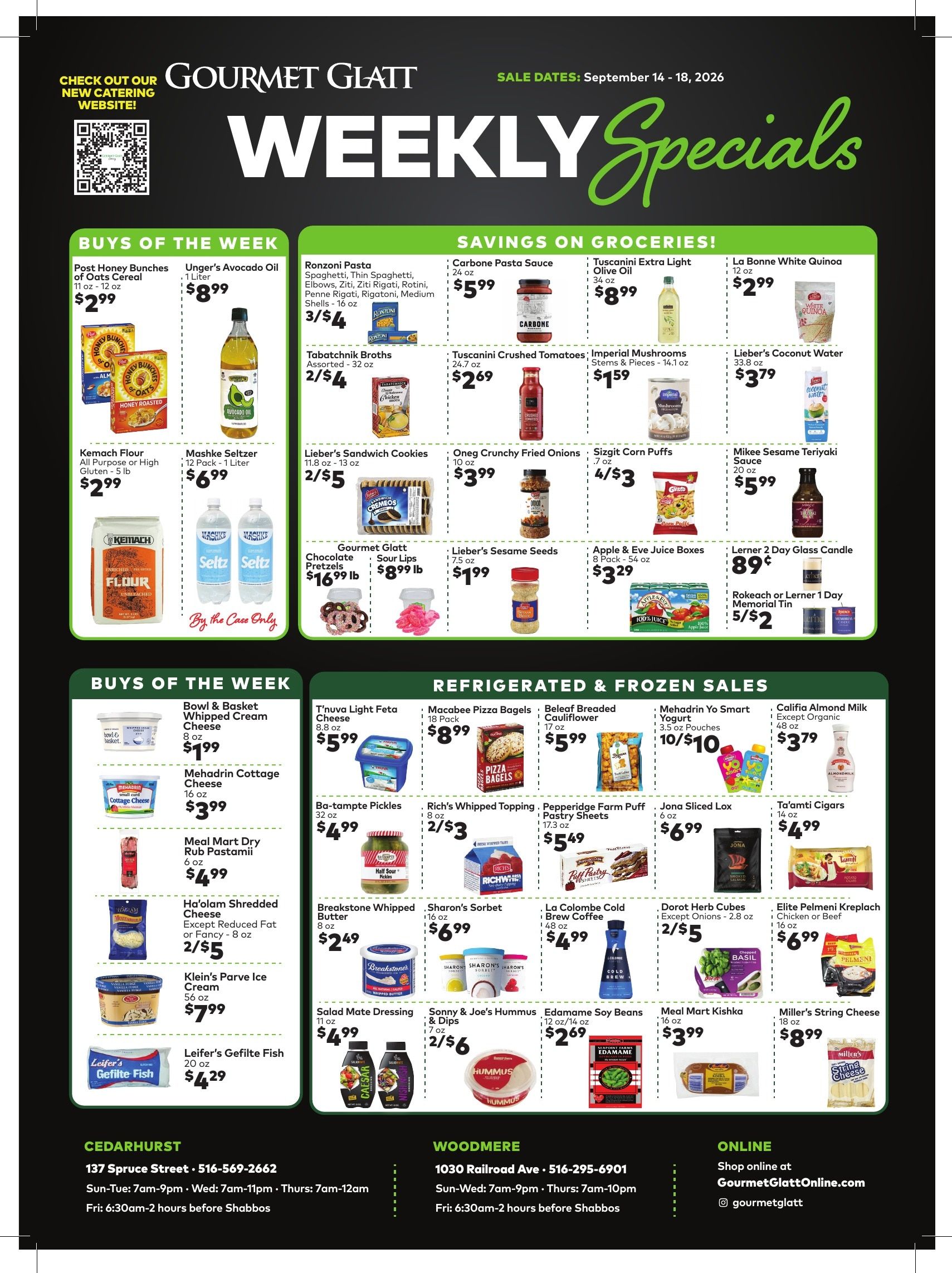 Gourmet Glatt (New York) Weekly Ad September 14 - 18, 2026