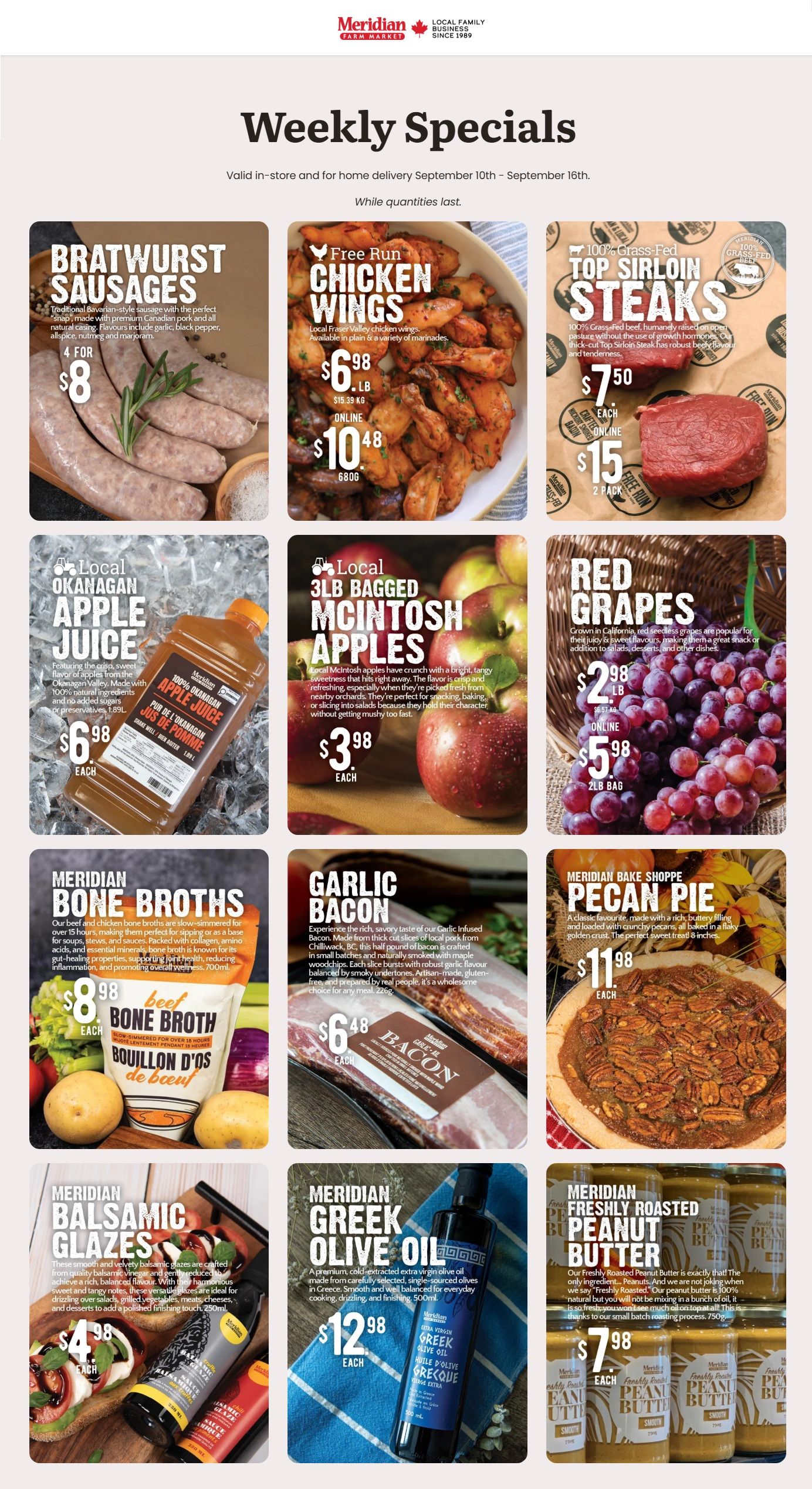 Meridian Farm Market Flyer September 10 to 16