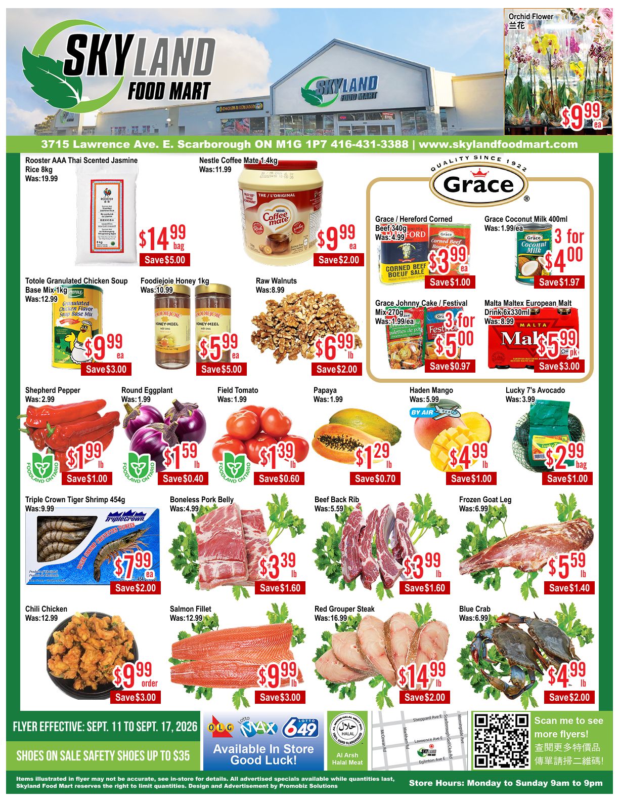 Skyland Food Mart Flyer September 11 to 17