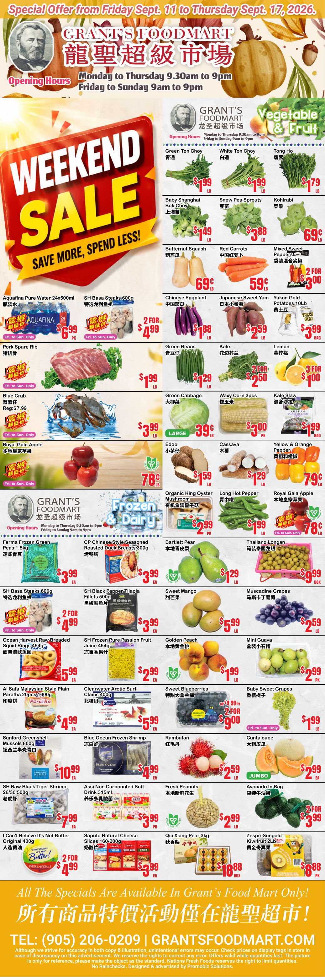 Grant's Food Mart Flyer September 11 to 17