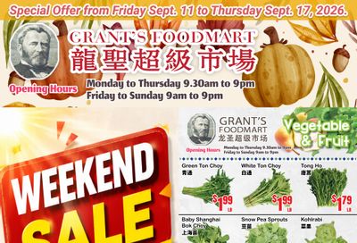 Grant's Food Mart Flyer September 11 to 17