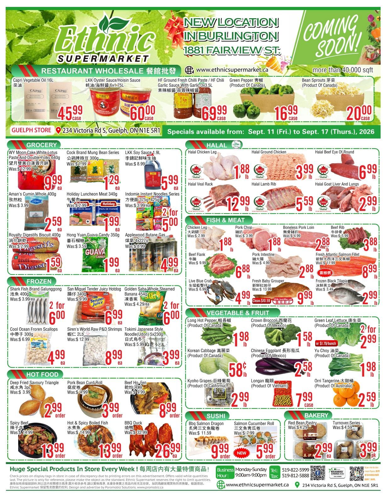 Ethnic Supermarket (Guelph) Flyer September 11 to 17