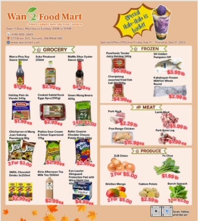 Wan 2 Food Mart Flyer September 11 to 17