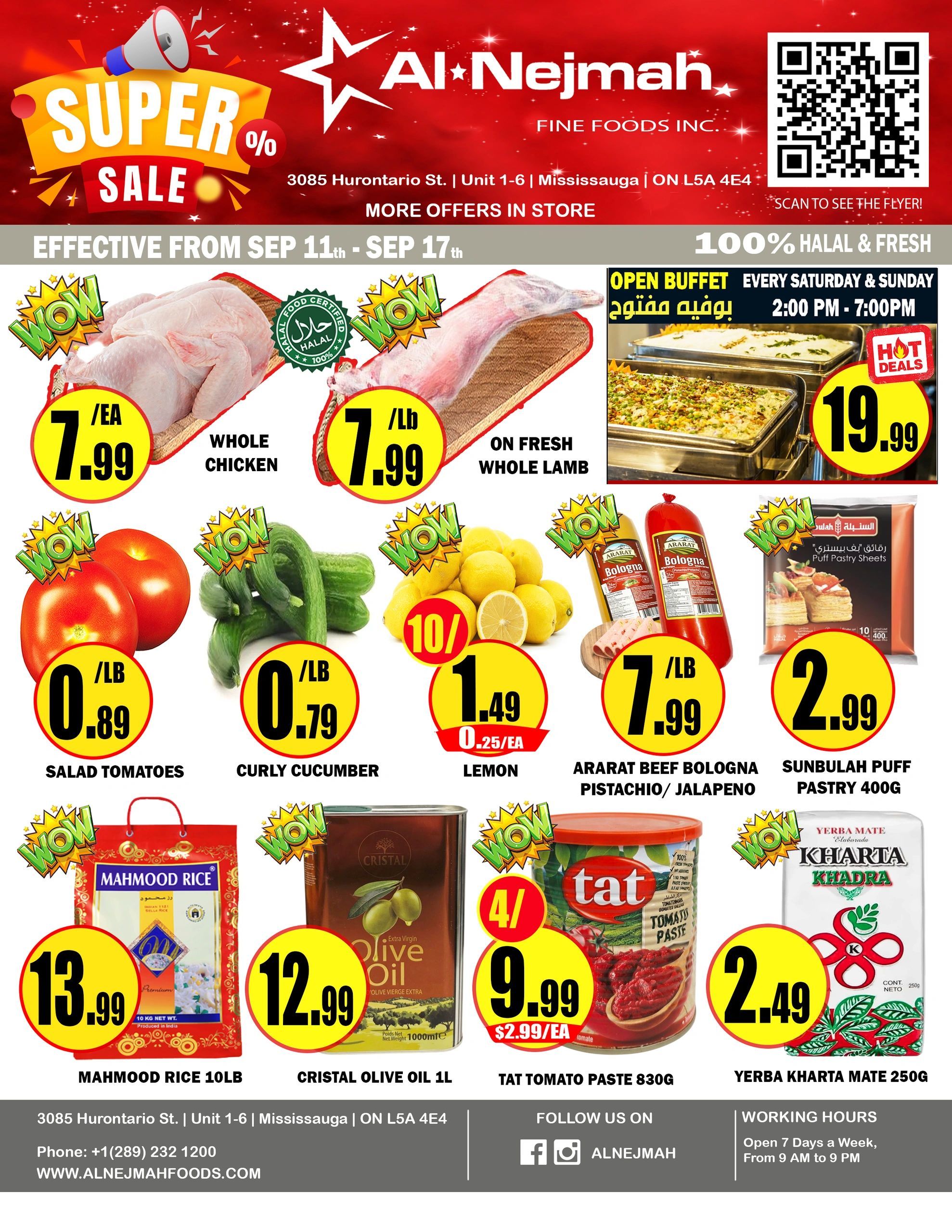 Alnejmah Fine Foods Inc. Flyer September 11 to 17