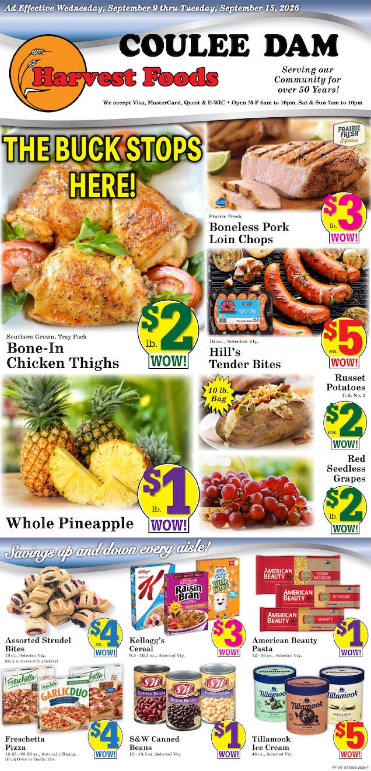 Harvest Foods (Coulee City Area, WA) Weekly Ad September 9 - 15, 2026