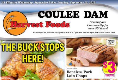 Harvest Foods (Coulee City Area, WA) Weekly Ad September 9 - 15, 2026
