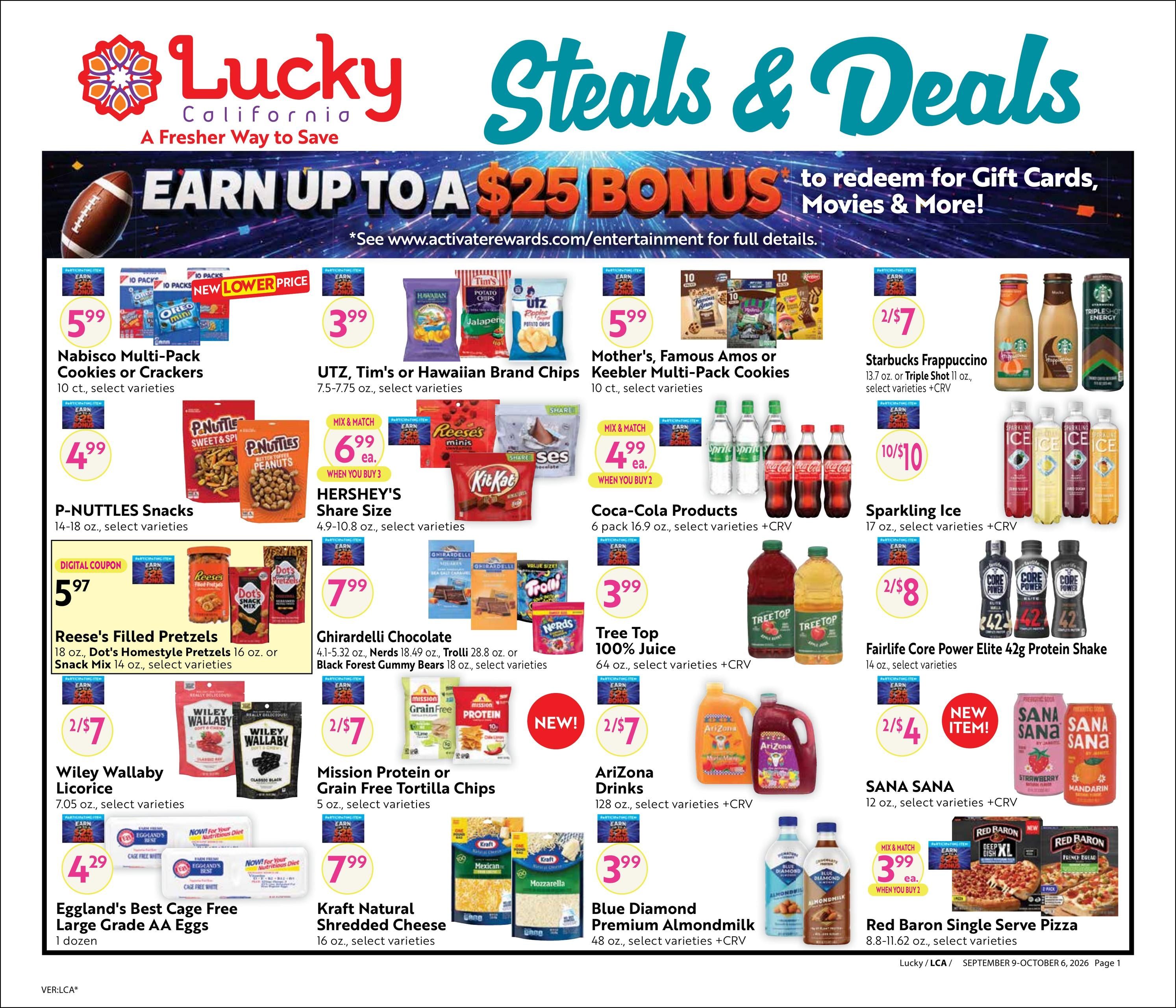 Lucky Supermarkets (Albany Area, CA) Steals & Deals Weekly Ad September 9 - October 6, 2026
