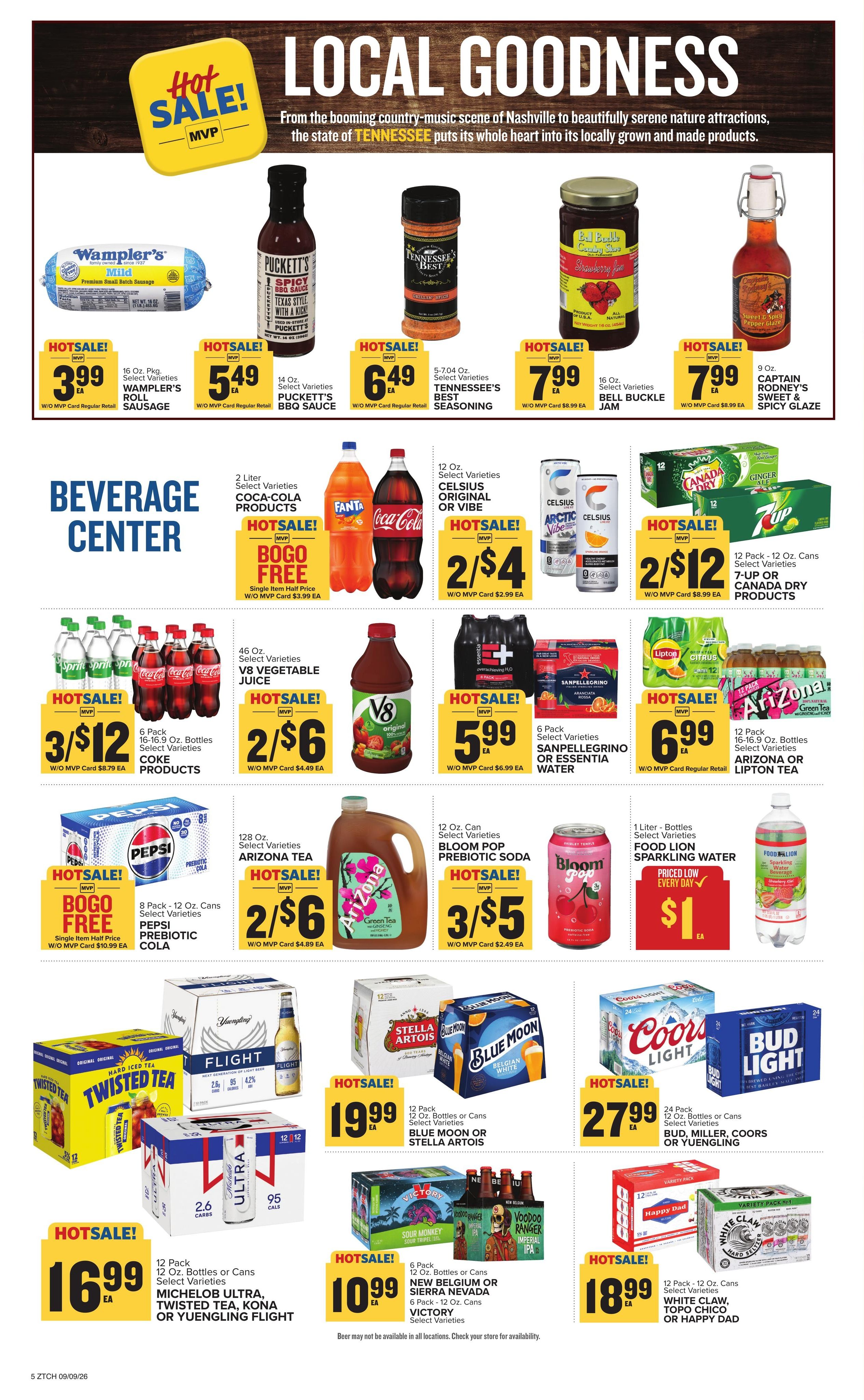 Food Lion (Chattanooga Area, TN) Weekly Ad September 9 - 15, 2026