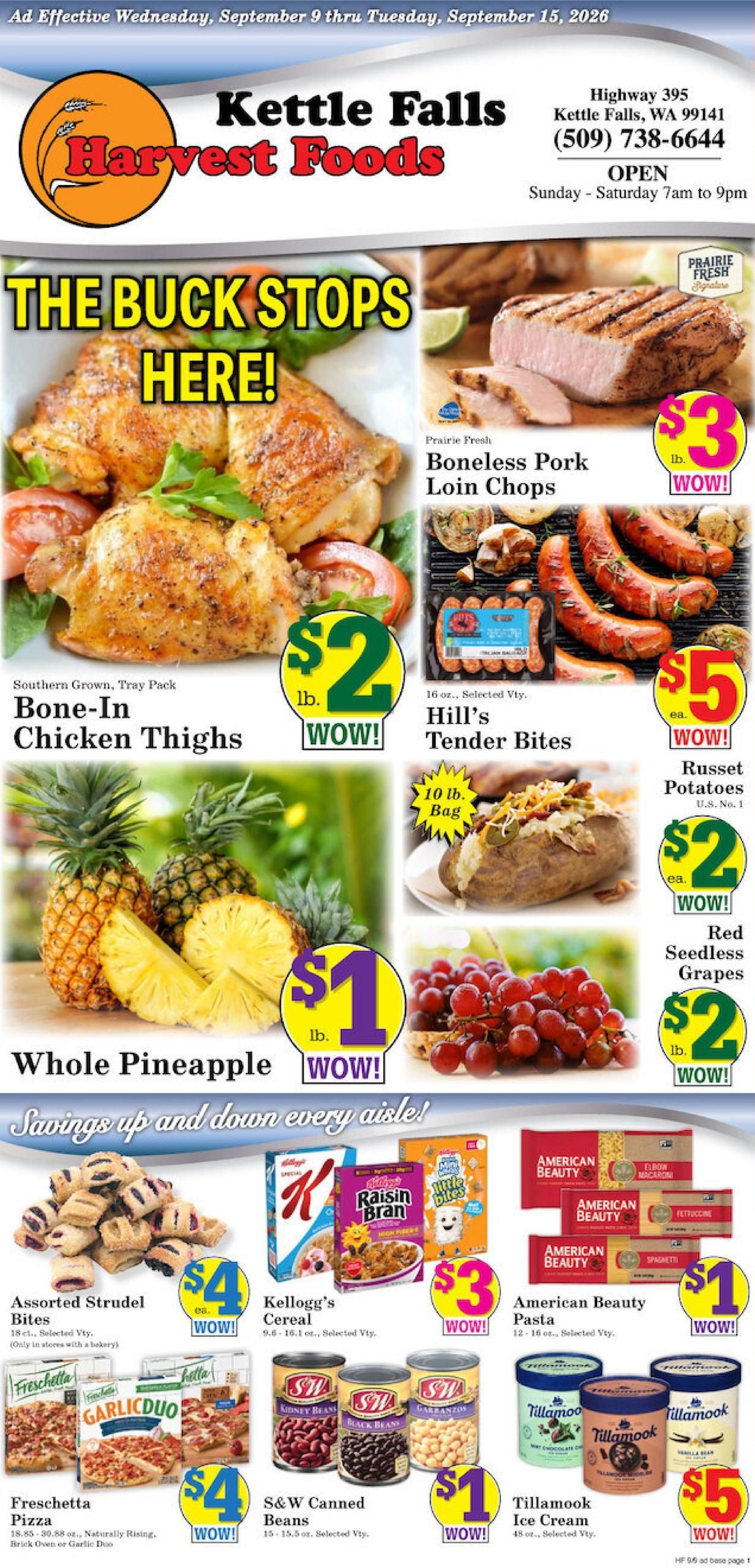 Harvest Foods (Ione-Republic Area, WA) Weekly Ad September 9 - 15, 2026
