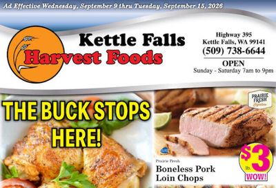 Harvest Foods (Ione-Republic Area, WA) Weekly Ad September 9 - 15, 2026