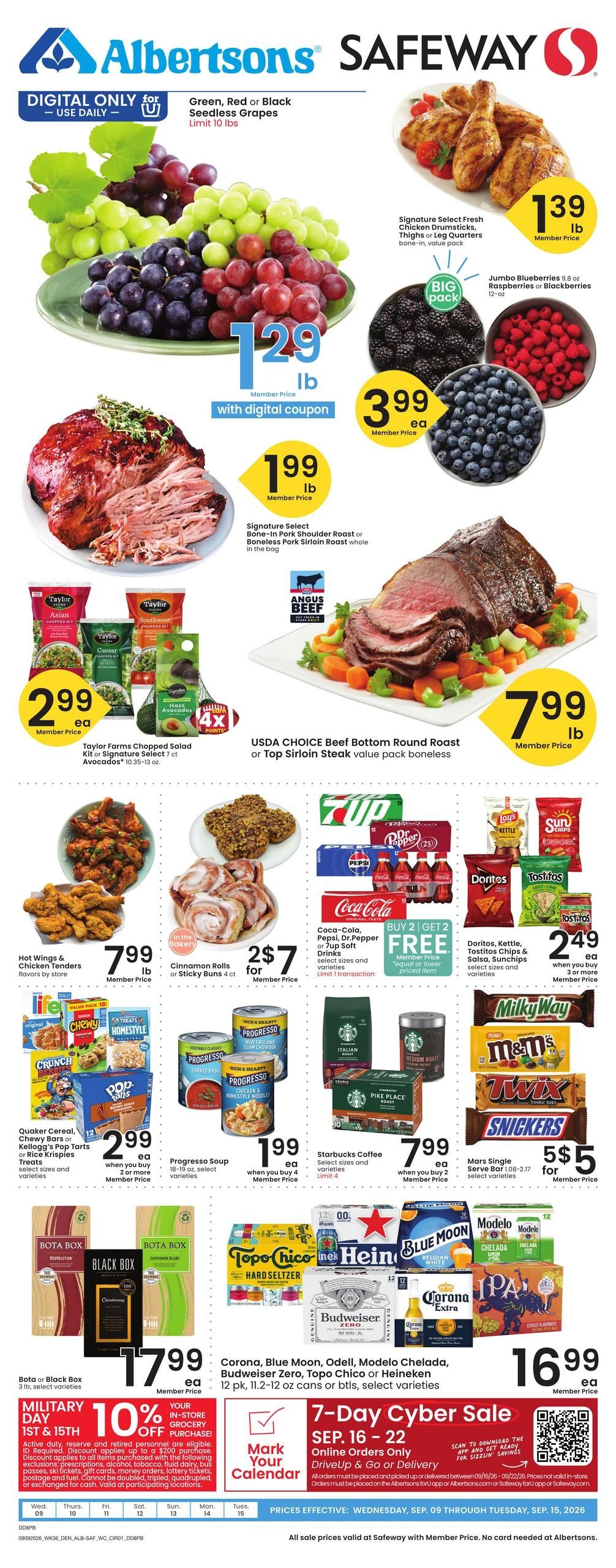 Albertsons (Pueblo Area, CO) Weekly Ad September 9 - 15, 2026