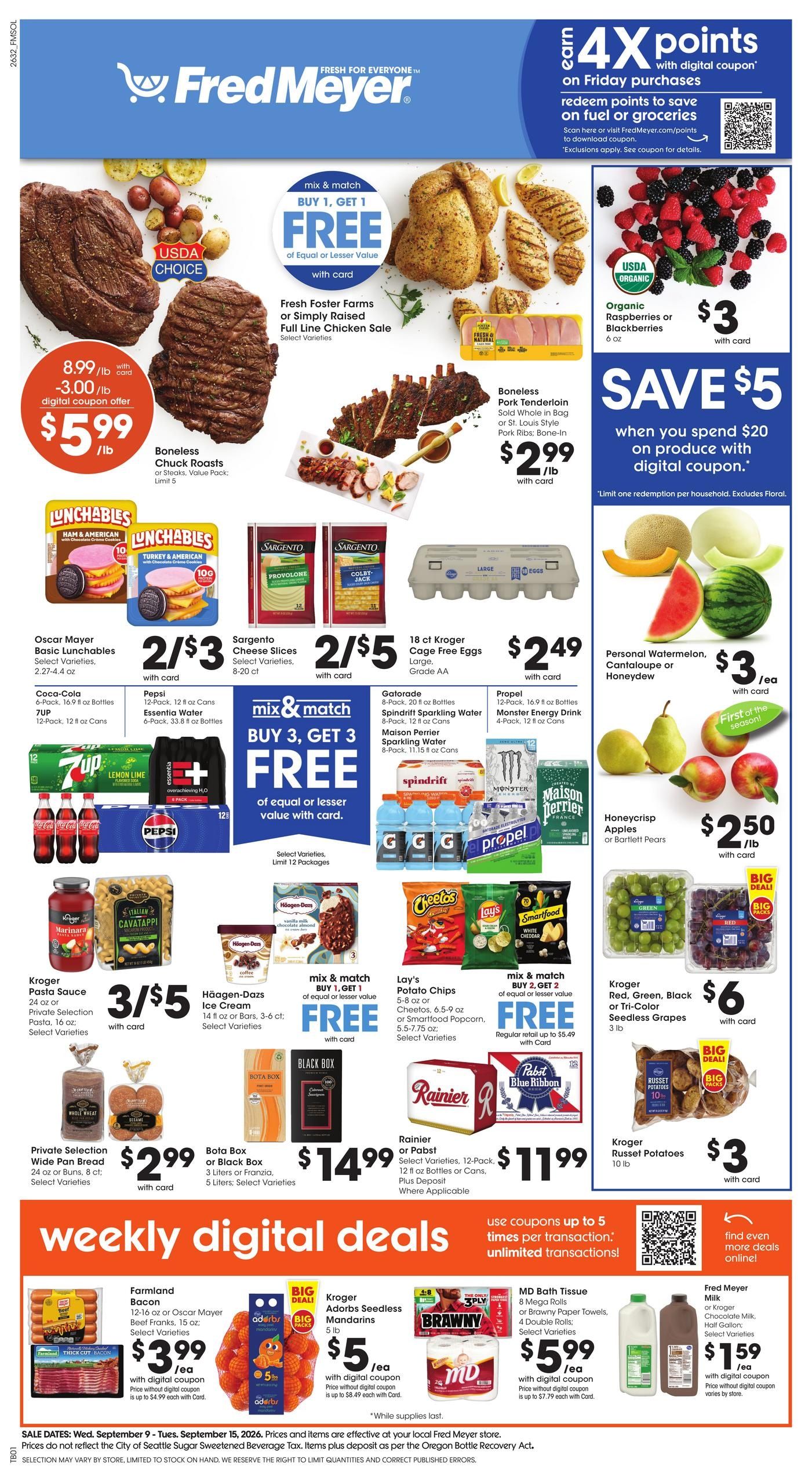 Fred Meyer (Vancouver Area, WA) Weekly Ad September 9 - 15, 2026